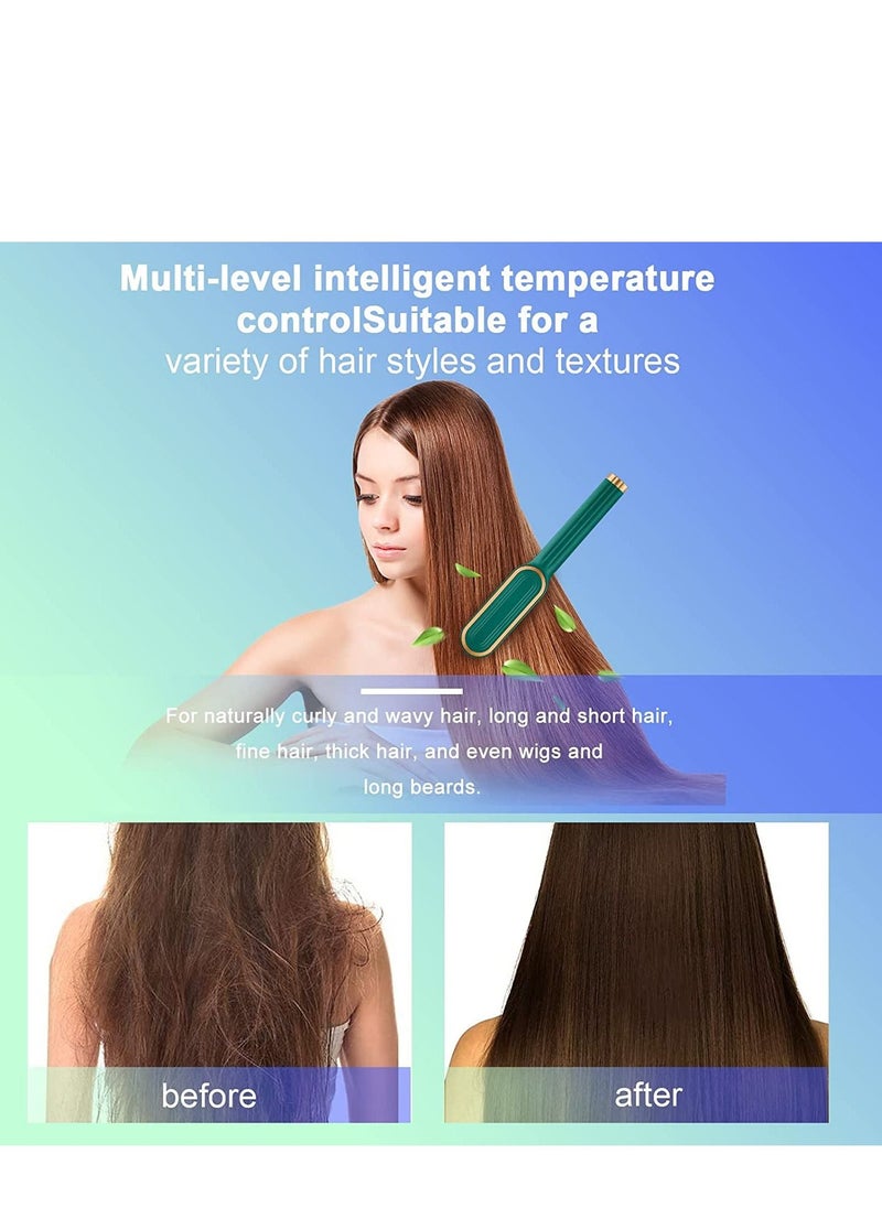 SYOSI - Hair Straighteners for Women Multifunctional Ionic Hair Beard Straightener Brush Fast Heating and Adjustable Temperature Electric Hair Straightening Styler Tools for Home and Travel - Image 1