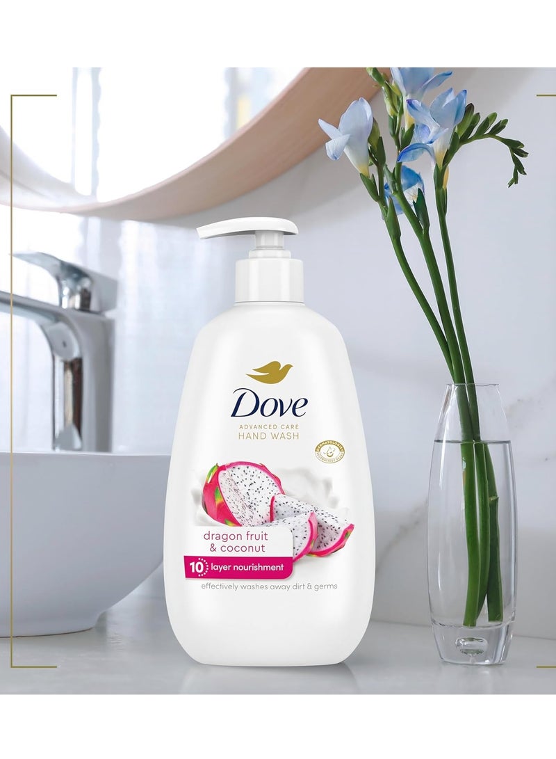 Dove Dove Advanced Care Hand Wash 4 Count for Effectively Washing Away Dirt & Germs, Dragonfruit & Coconut with 10-Layer Nourishment - Image 3