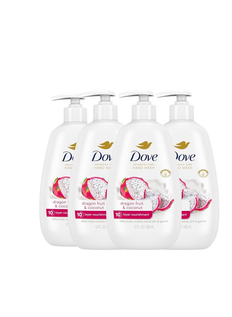 Dove Dove Advanced Care Hand Wash 4 Count for Effectively Washing Away Dirt & Germs, Dragonfruit & Coconut with 10-Layer Nourishment - Image 1