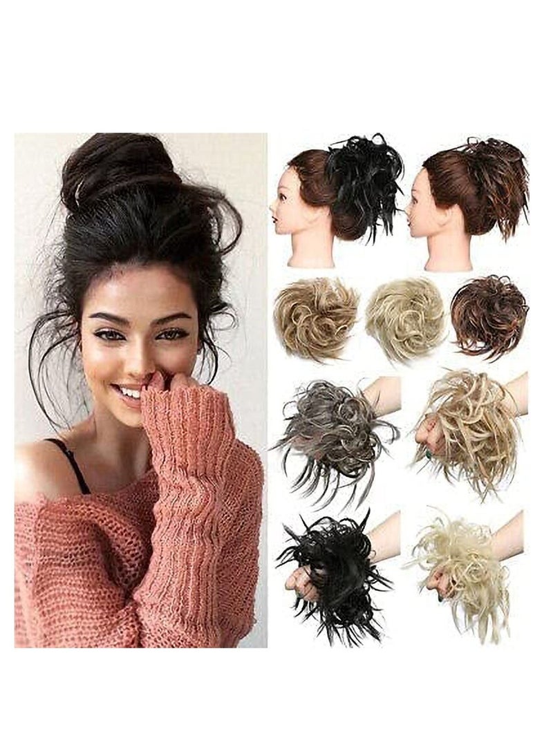 إستيل كعكة كوكتيل فوضوي ، كعكة الشعر ، وصلة إطالة الشعر ، باروكة شعر مرنة ، قطعة شعر ممتلئة ، وصلات شعر ، وصلات شعر صناعية ، سكرانشيز ، قطعة شعر للنساء ، اللون رقم 1 - Image 2