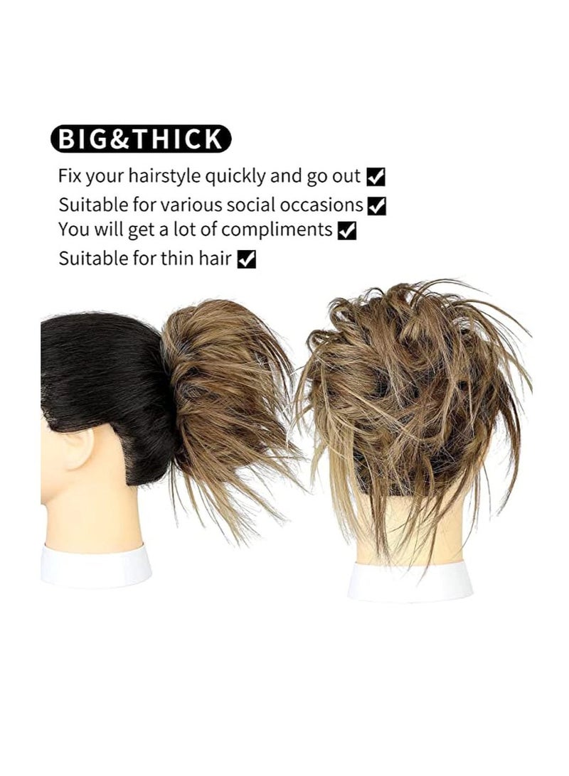 إستيل كعكة كوكتيل فوضوي ، كعكة الشعر ، وصلة إطالة الشعر ، باروكة شعر مرنة ، قطعة شعر ممتلئة ، وصلات شعر ، وصلات شعر صناعية ، سكرانشيز ، قطعة شعر للنساء ، اللون رقم 1 - Image 3