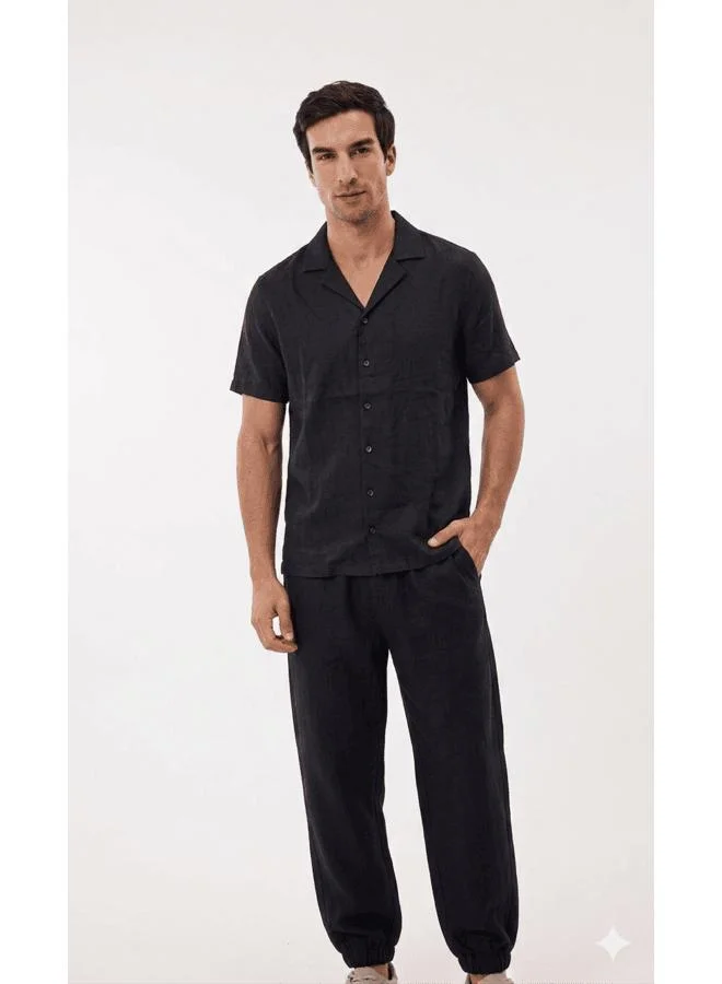 أشيتا فرنانديز Premium Pure Linen Shirt - Black