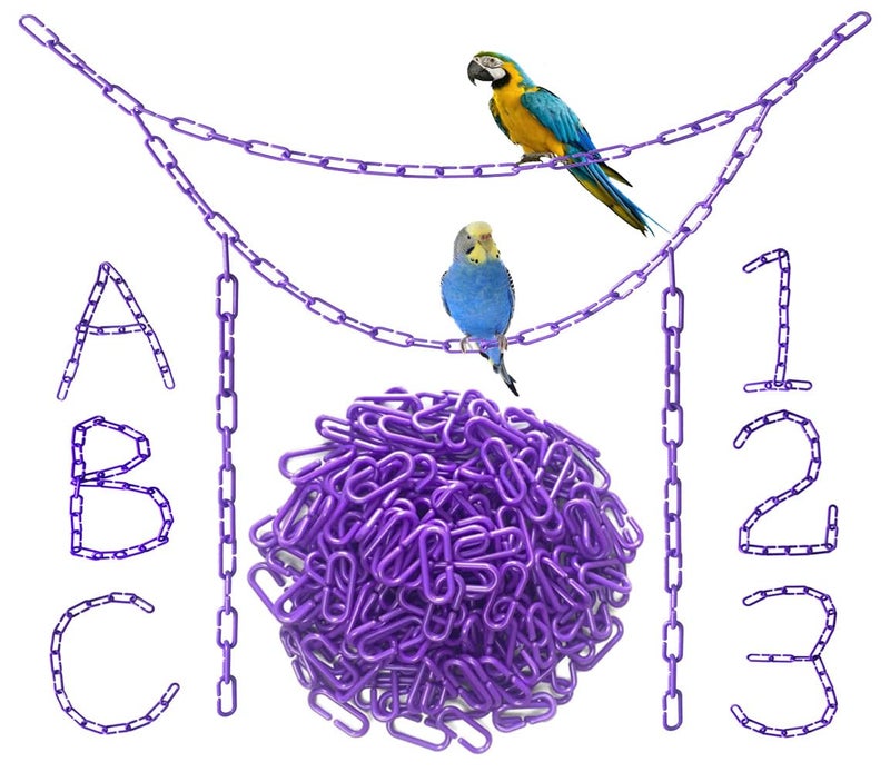 Hyamass 200Piece Black Plastic Chain Links Toys Interlocking CClip Bird Cage Accessories for Parakeets Sugar Gliders Small Pets ClimbingSwinging Toys - Image 2