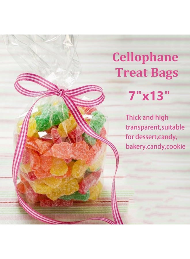 Morepack Cello Cellophane Treat Bags,200 Pieces 7x13 Inches Clear Plastic Gift Bags with Twist Ties,Party Favor Bags - Image 5