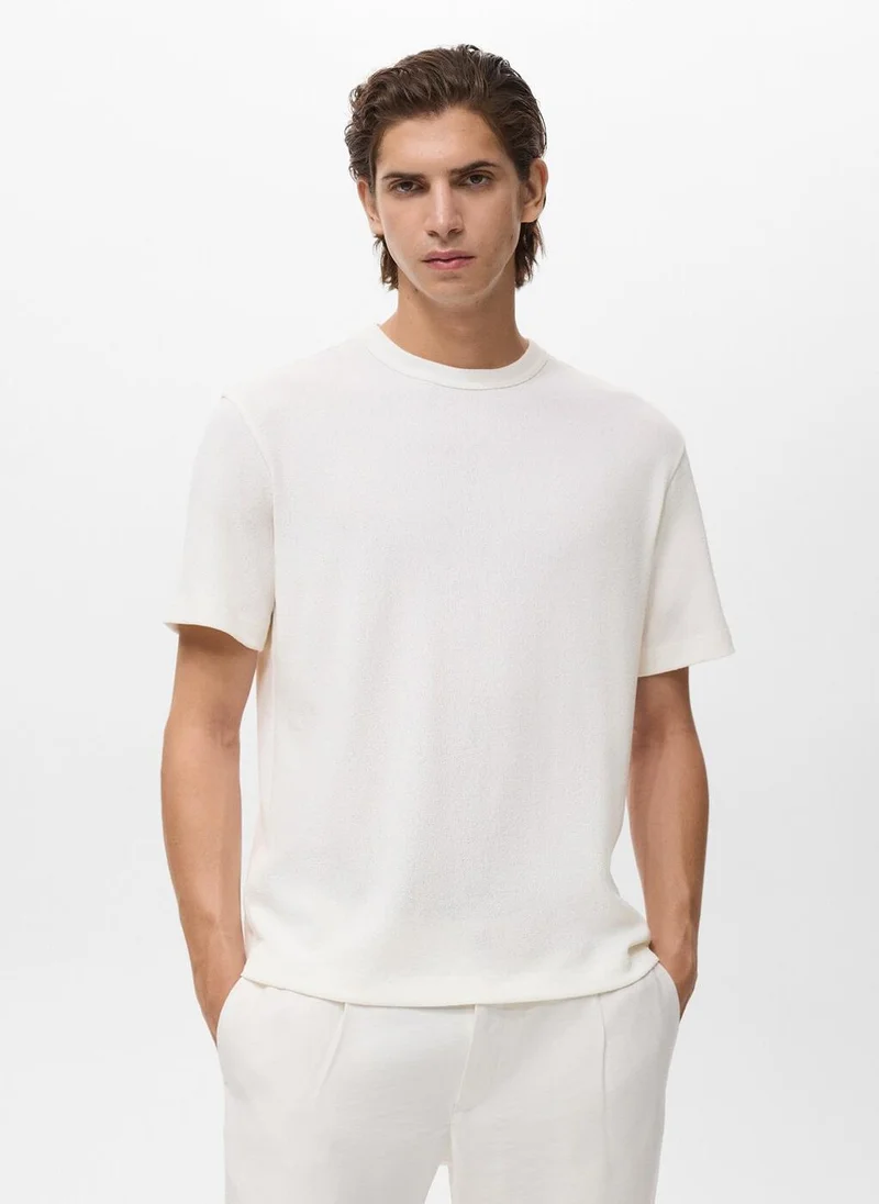 Mango Man Fine-knit T-shirt