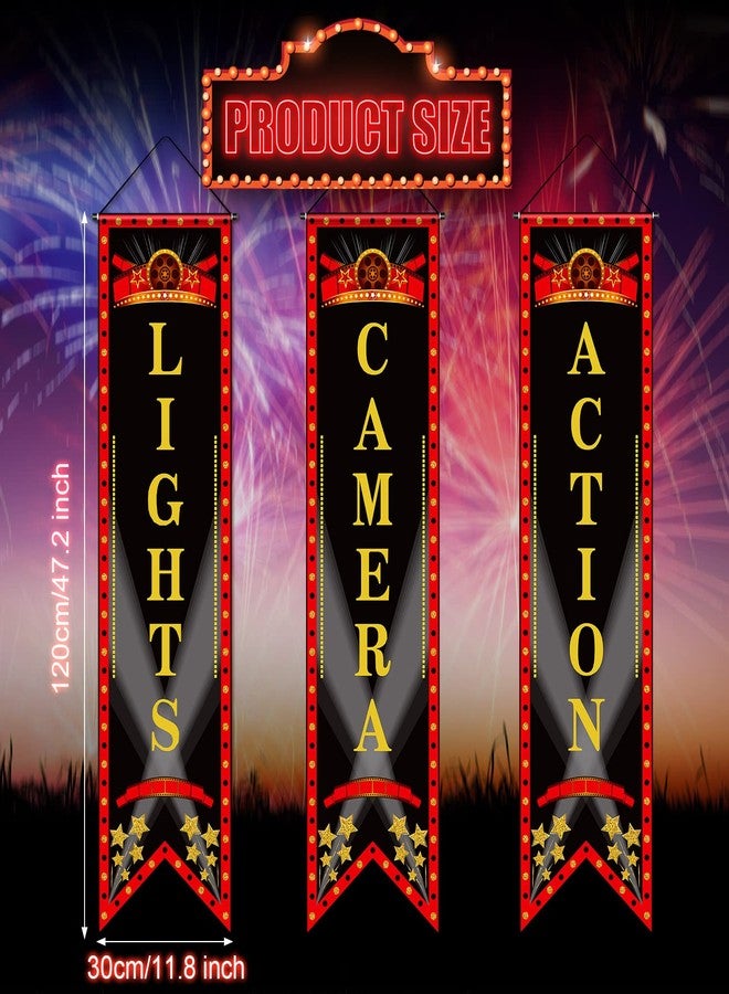 تيجيمي لافتة "ليلة سينمائية" من تيغيمي، لافتة معلقة للشرفة، ديكورات حفلات بطابع سينمائي، مسرح، مرحباً، يعرض الآن، أضواء، كاميرا، حركة، خلفية سينمائية، لوازم حفلات (رقيقة، أحمر وأسود) - Image 2