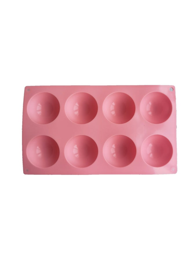 8-piece Large Semicircle 434 Biscuit Candy Silicone Mold Mousse Pastry Jelly Baking Mold Horse Green-Color:Rice Powder - Image 1