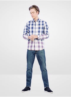 Web Denim Web Denim Dark Tinted Mid Waist Regular Fit Straight Stretchable Casual Jeans Fashionable Relaxed Fit Comfortable Denim Pant For Men  - Image 1