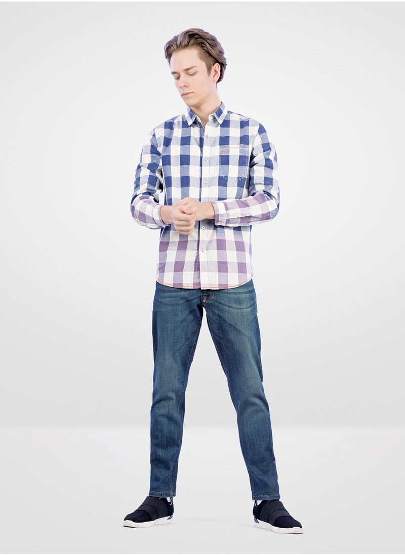 Web Denim Web Denim Dark Tinted Mid Waist Regular Fit Straight Stretchable Casual Jeans Fashionable Relaxed Fit Comfortable Denim Pant For Men  - Image 1