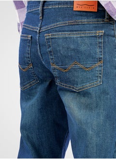 Web Denim Web Denim Dark Tinted Mid Waist Regular Fit Straight Stretchable Casual Jeans Fashionable Relaxed Fit Comfortable Denim Pant For Men  - Image 4