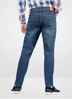 Web Denim Web Denim Dark Tinted Mid Waist Regular Fit Straight Stretchable Casual Jeans Fashionable Relaxed Fit Comfortable Denim Pant For Men  - Image 3