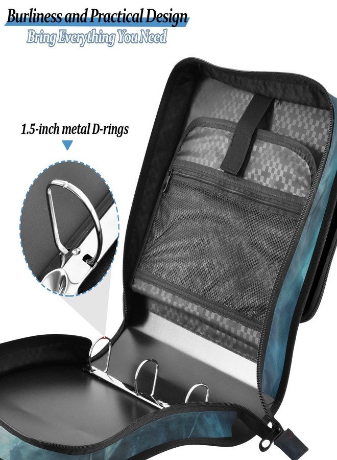 BOENLE 3 Ring Binder Zipper Binders Water-fire Dragons Expanding File Folder Bag with Shoulder Strap - Image 4