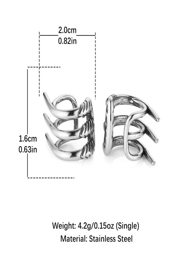 HZMAN Gothic Chunky Ear Cuff Earrings Stainless Steel Punk Non Piercing Cartilage Cuff Earring Fake Piercings Earings - Image 5