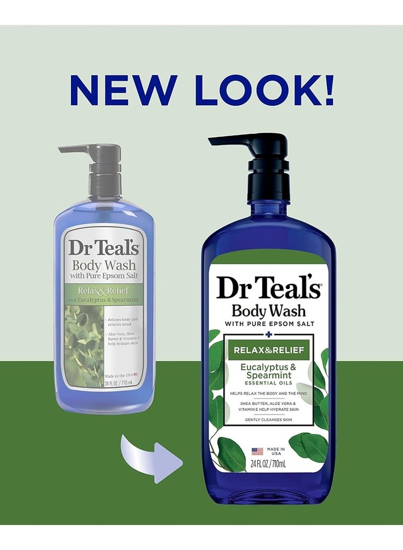 Dr Teal's Ultra Moisturizing Body Wash Relax and Relief with Eucalyptus Spearmint - 710ml - Image 3