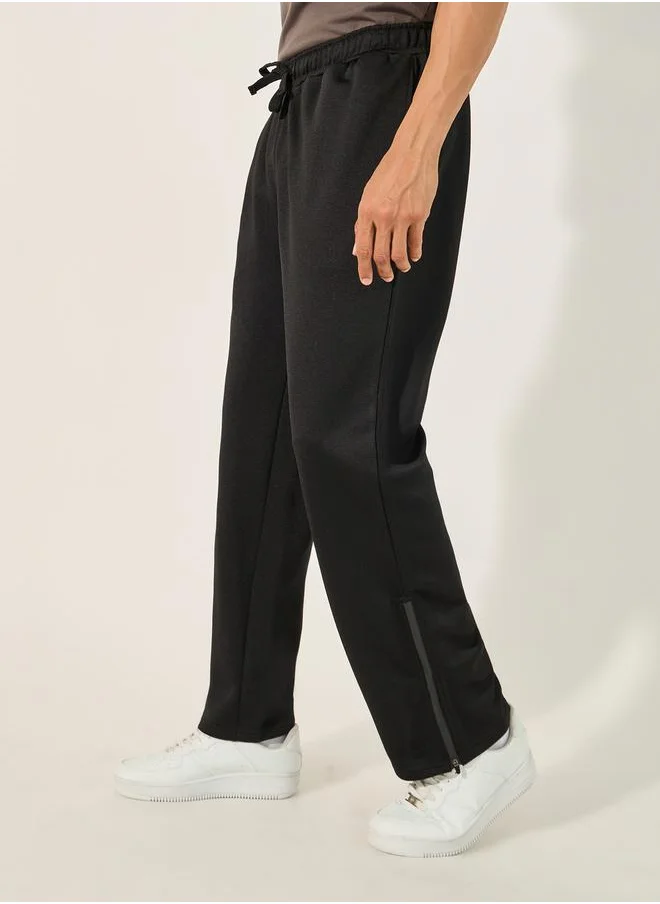 ستايلي Side Gusset Relaxed Track Pants with Zip Detail