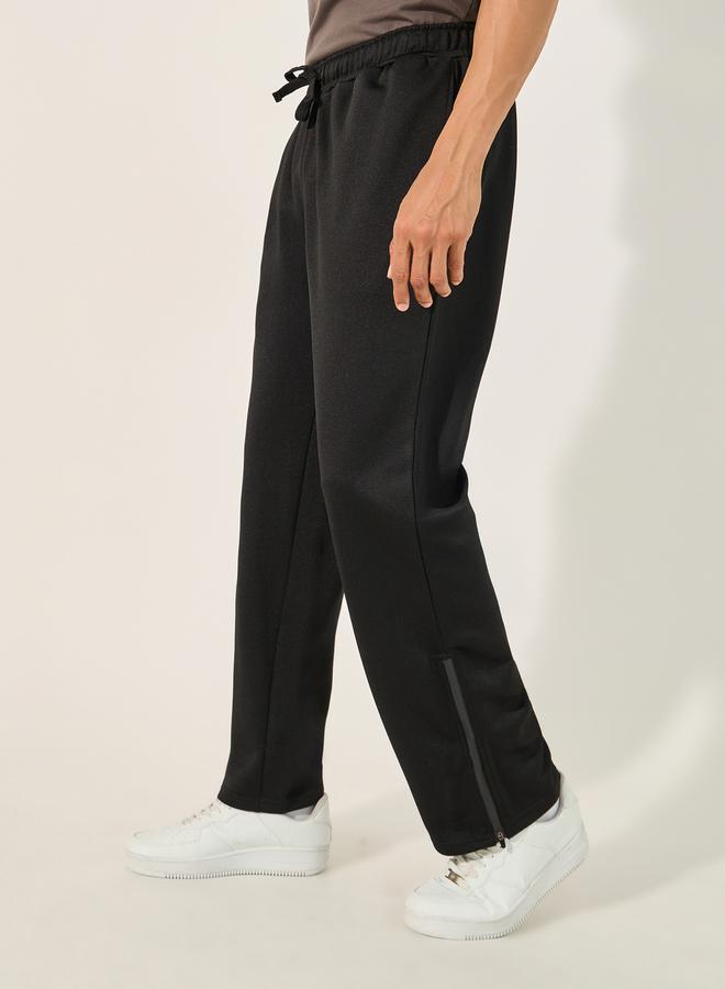 Styli Side Gusset Relaxed Track Pants with Zip Detail  - Image 1