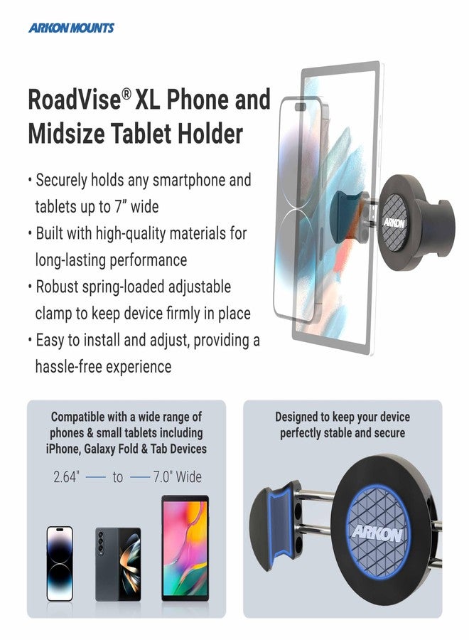 ARKON Mounts RoadVise XL Phone Holder with Seat Rail & Floor Mount | for Cars & Trucks | Solid & Flexible 18" Gooseneck | Solid 3.75" Shaft | Compatible with iPhone, Samsung, Pixel & More - Image 5