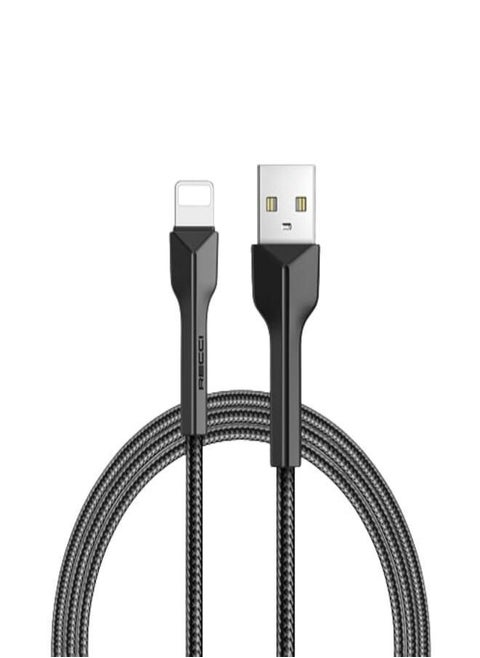 Charging and data transfer cable that supports fast charging, 150cm, Lightning type, designed strong durable, black