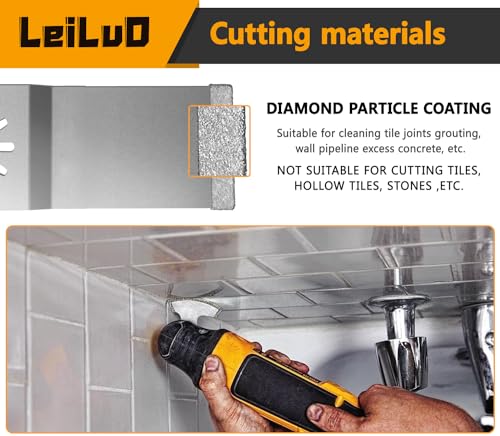 LEILUO 6Pcs Diamond Oscillating Multi Tool Blades Kit for Grout Removal Fit DeWalt Milwaukee Makita Ryobi and More - Image 3