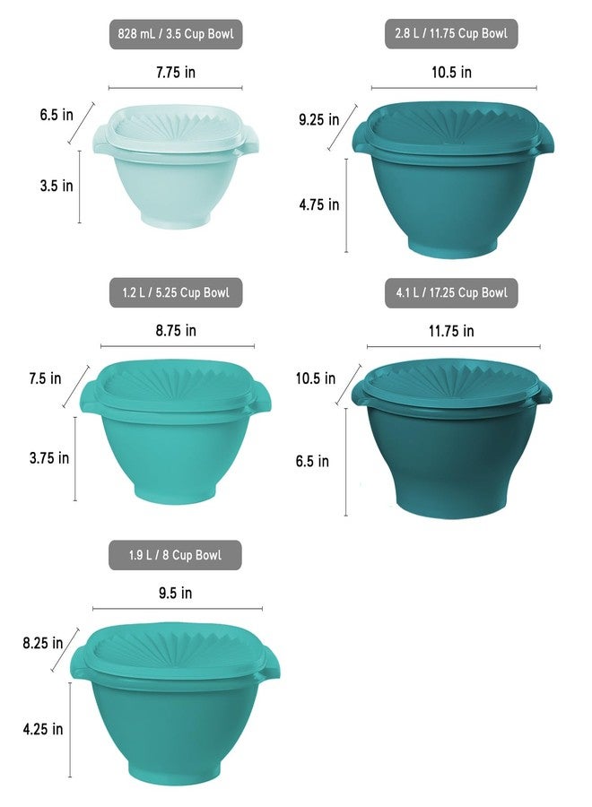 Tupperware Heritage Collection, New 10 Piece Food Storage Container Set in Vintage Green, Dishwasher Safe and BPA Free (5 Bowls, 5 Lids) - Image 3