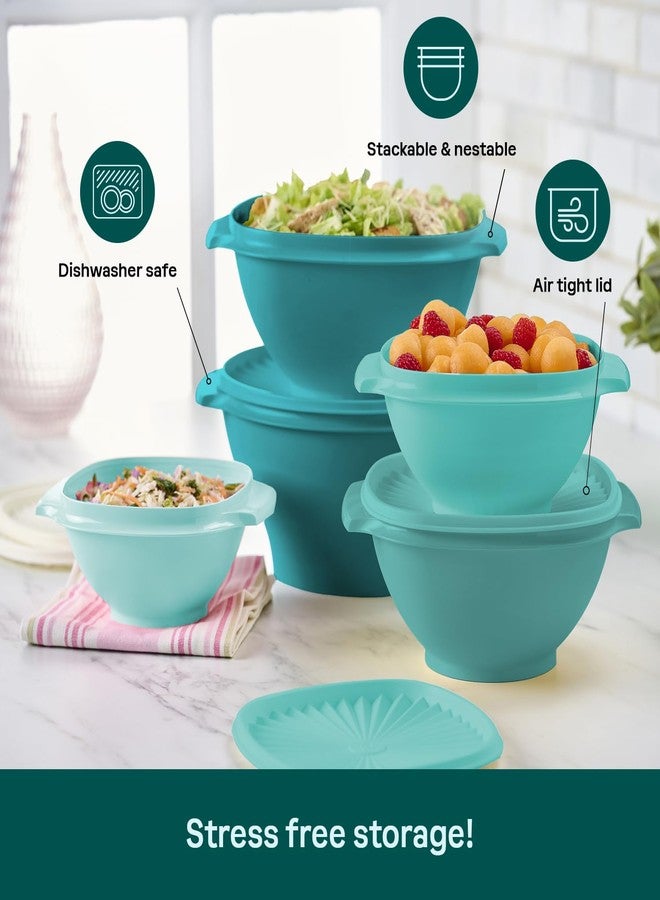 Tupperware Heritage Collection, New 10 Piece Food Storage Container Set in Vintage Green, Dishwasher Safe and BPA Free (5 Bowls, 5 Lids) - Image 4