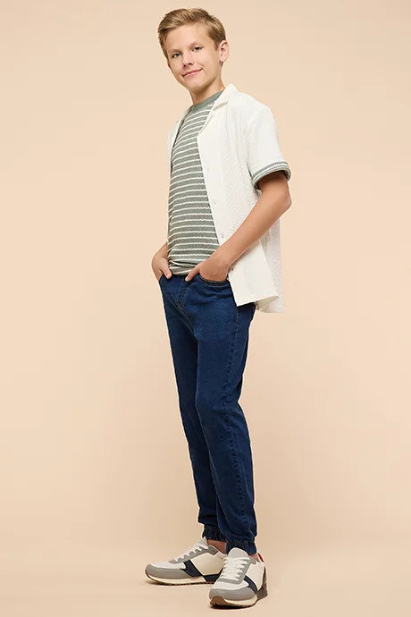 أر أند بي Washed Jogger Jeans with Drawstring Waist