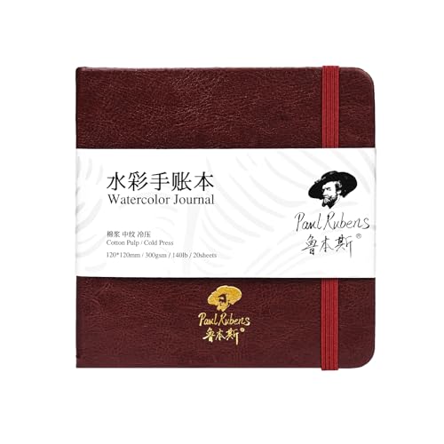Paul Rubens Square Watercolor Journal 100 Cotton AcidFree Cold Press Watercolor Sketchbook 472 472 Inches 140lb300gsm20 Sheets for Watercolors Gouache Acrylics - Image 1