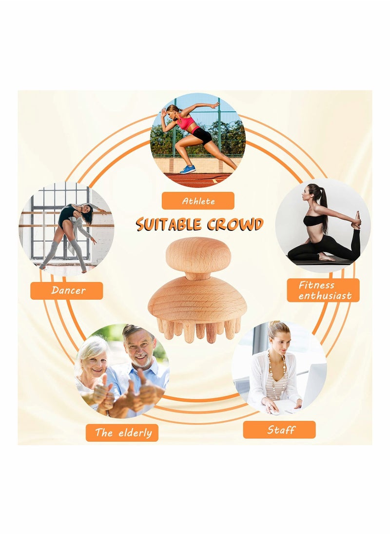 KASTWAVE 2 Pieces Wood Therapy Mushroom Wood Massager Mushroom Wood Therapy Tool  - Image 4