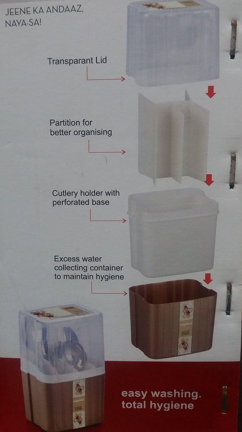 Nayasa Plastic Castle Cutlery Stand (Colour May Vary) - Image 2