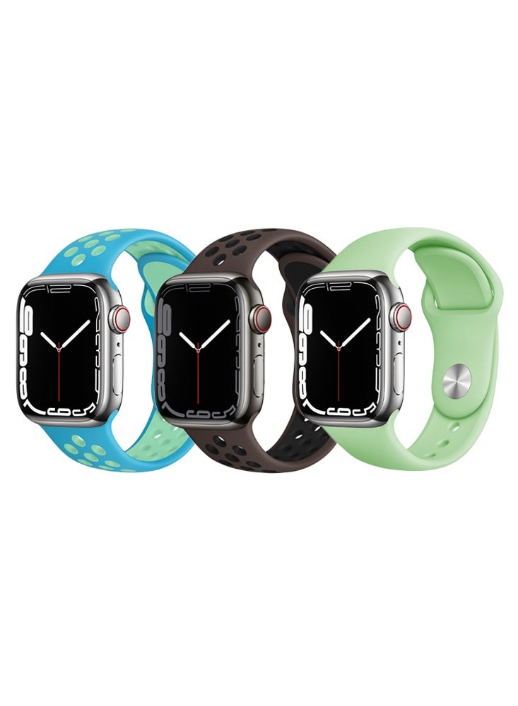 Perfii 3pcs Watch Bands Replacement for Apple Watch Strap Compatible with Apple Watch 49/46/45/44/42mm Series 10/9/8/7/6/5/4/SE/Ultra - Image 1