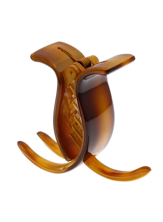 CAMILA Paris Nv05 French Hair Clip For Women, Coffee 3 Teeth Ponytail Holder, Girls Hair Claw Clips Jaw Fashion Durable Styling Hair Accessories For Women, Strong Hold No Slip Grip, Made In France - Image 1