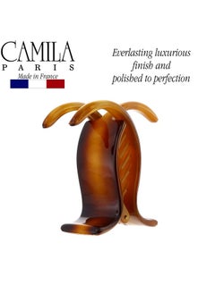 CAMILA Paris Nv05 French Hair Clip For Women, Coffee 3 Teeth Ponytail Holder, Girls Hair Claw Clips Jaw Fashion Durable Styling Hair Accessories For Women, Strong Hold No Slip Grip, Made In France  - Image 2