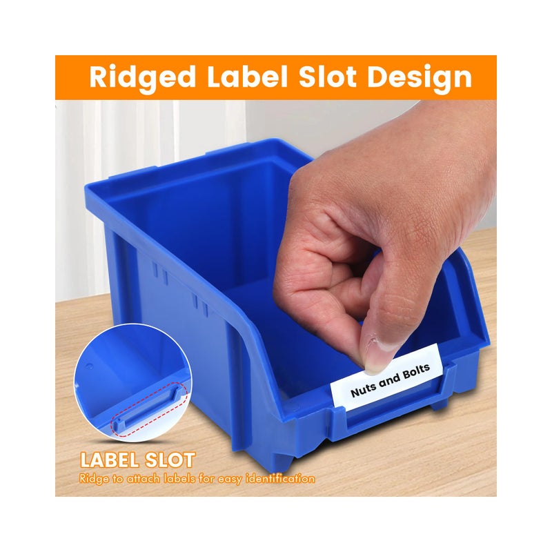 Maxworks ماكس ووركس 80694 رف تخزين/تعليق على الحائط بـ 30 صندوق لتخزين المسامير، البراغي، الصواميل، الأزرار، الأجزاء الصغيرة الأخرى، أزرق وأحمر - Image 3