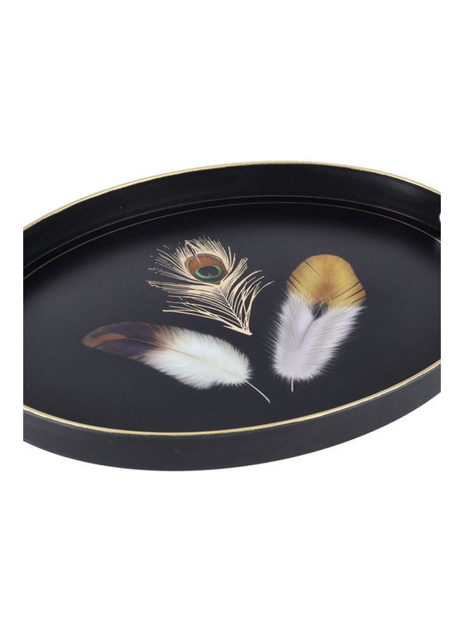Royalford Black Gold Tray 43X30Cm Assorted Design Made In Turkey Black With Red Floral Design/Yellow Design Assorted 42x30cm - Image 3
