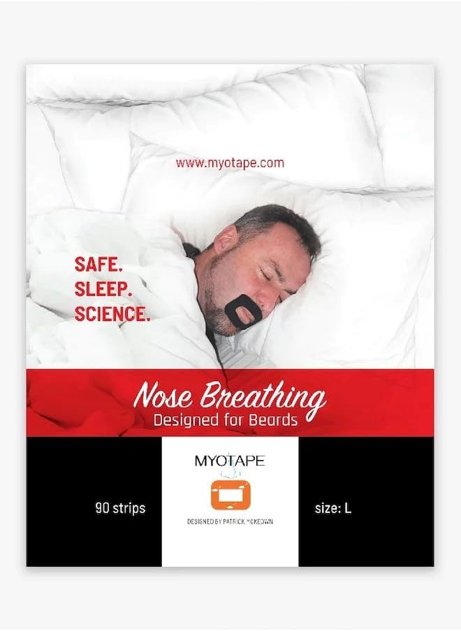 MyoTape - MYOTAPE Sleep Strips for Beards: Enhance Sleep Quality, Aid Nasal Breathing, Reduce Mouth Breathing and Snoring with Comfortable, Elastic Tapes - Image 1