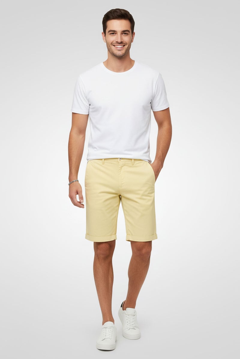 GANT Men Solid Chino Shorts, Yellow - Image 1