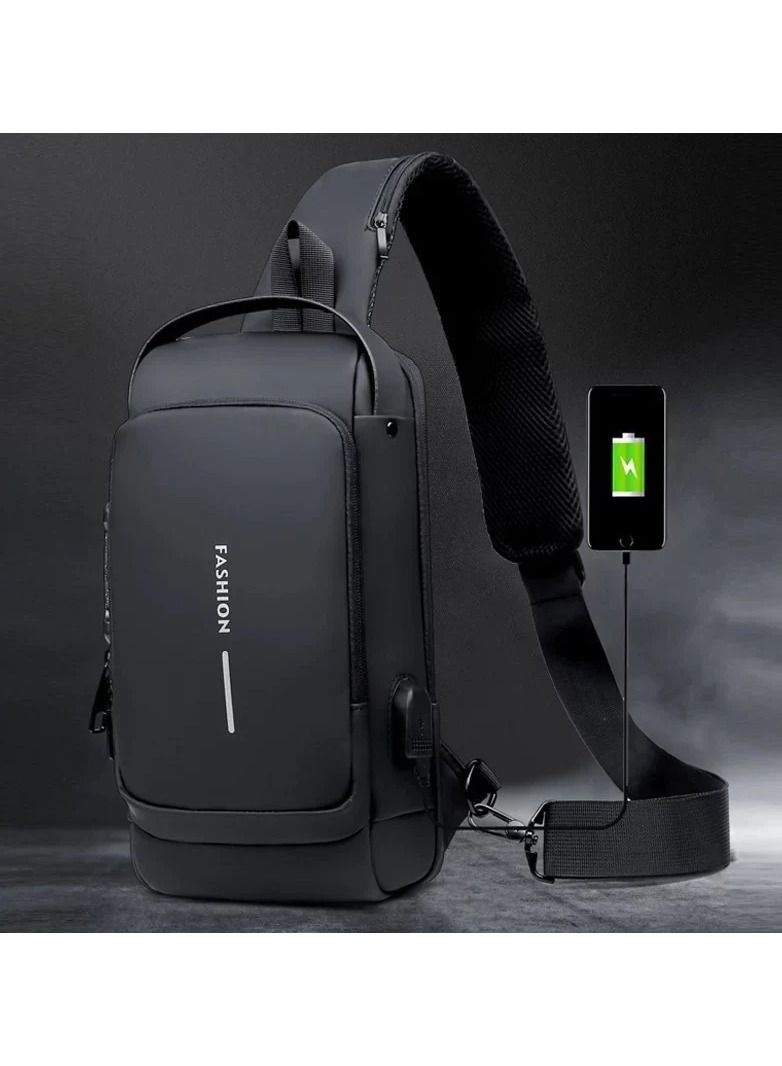 FASHION Men Multifunctional Waterproof Password Anti-theft Chest Bag - Image 1