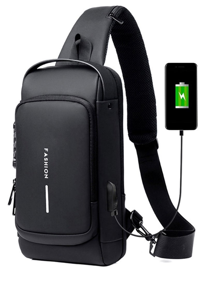 FASHION Men Multifunctional Waterproof Password Anti-theft Chest Bag - Image 2