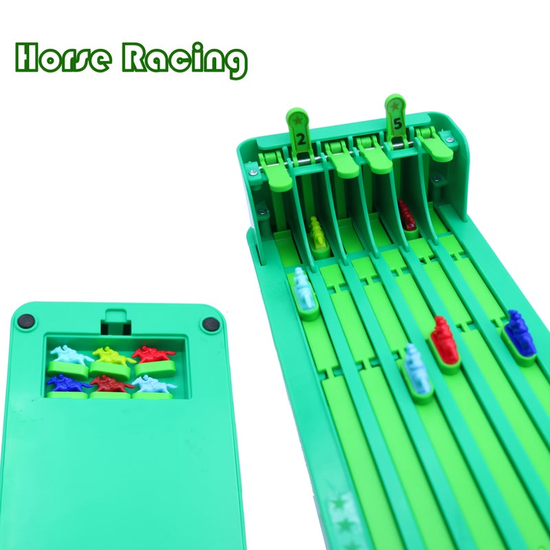 مجموعة سباق الخيول مع 6 مسارات وخيول بلاستيكية ملونة وصندوق تخزين - Image 4