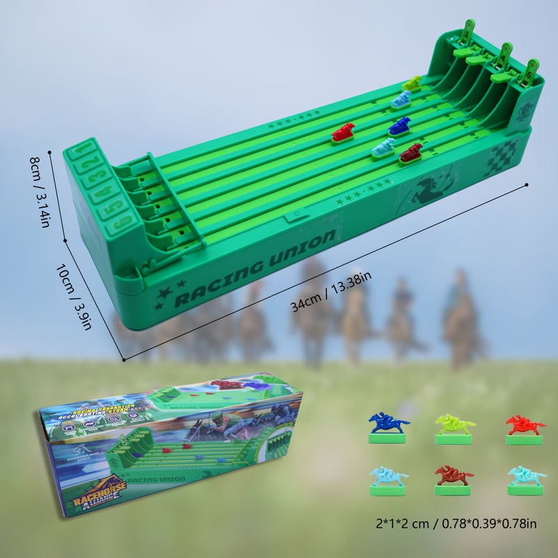 مجموعة سباق الخيول مع 6 مسارات وخيول بلاستيكية ملونة وصندوق تخزين - Image 5