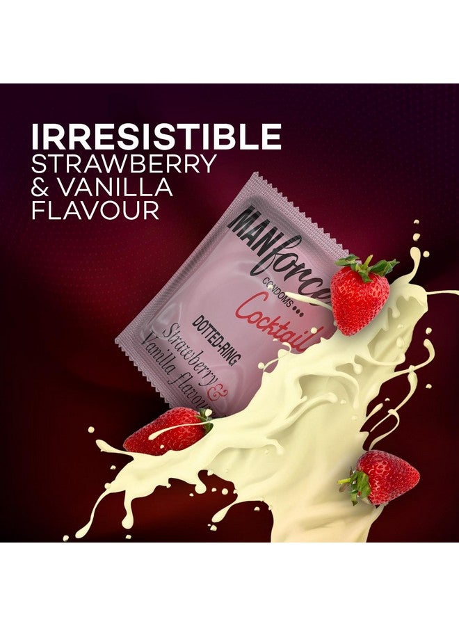 Manforce Cocktail Strawberry & Vanilla Extra Dotted & Flavoured Condoms | 10 pcs | Lubricated Latex Condoms | India’s No. 1* Condom Brand for Safe Sex - Image 3