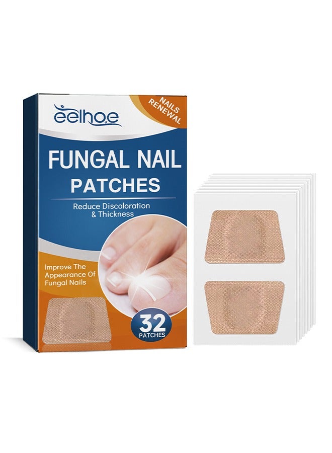 إيلهو علاج أظافر القدم، 32 قطعة من لاصقات إصلاح الأظافر، علاج لإصلاح الأظافر التالفة وظهور تغير لونها - Image 1