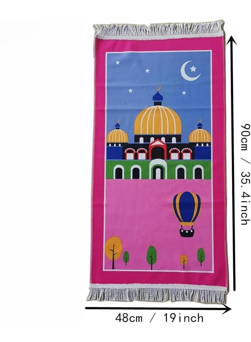 طقم سجادة صلاة للأطفال للبنات لرمضان - سجادة كبيرة مبطنة مع سبحة، عداد رقمي، كاميرا لعبة وحصالة – هدية إسلامية  تعليمية مميزة - Image 3