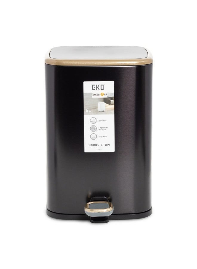 Eko Cubo Step Bin, Black - 6L