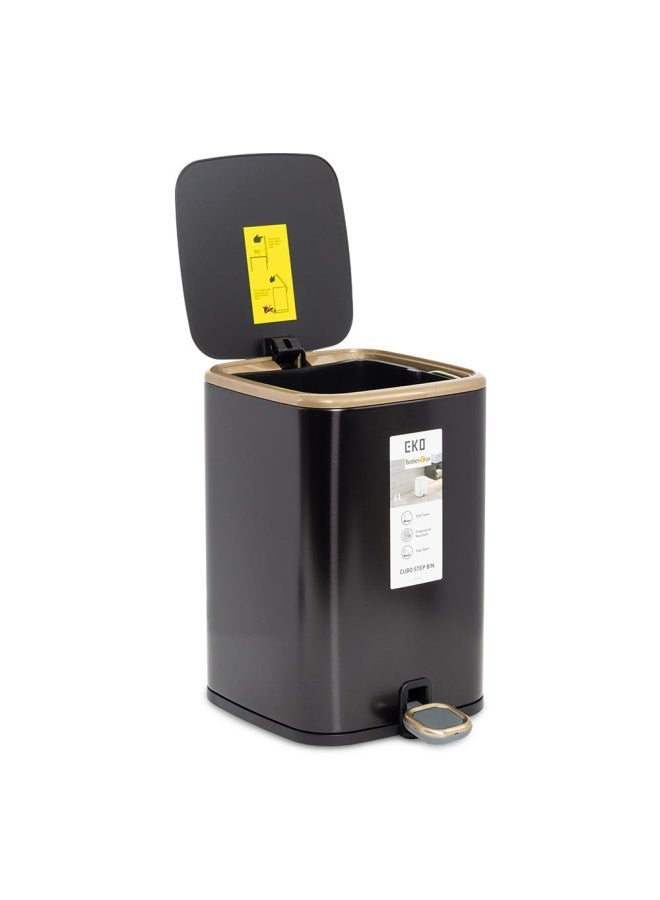 Eko Cubo Step Bin, Black - 6L