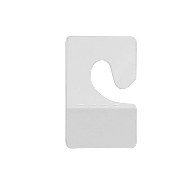 Bluecell BCP 100pcs Clear Color Adhesive Back Hang Tab Tag with Hook for Store Retail Display (Style 2) - Image 1