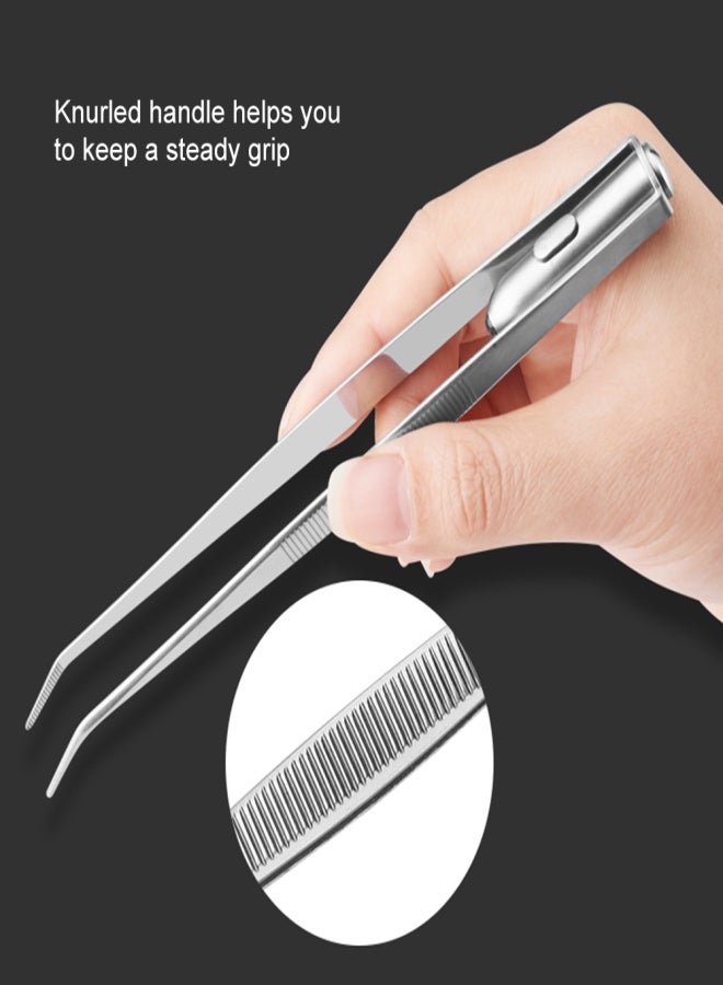 Stainless Steel Tweezers Serrated Curved with LED Light Dental Surgical Instruments Dental Tool - Image 5