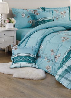 Moon 6 Pieces King Size 220x240Cm Comforter Set Medium Filling Bedding Set for All Season Includes 1Comforter 1Bedsheet 2Pillow Shams and 2Cushion cases  - Image 2