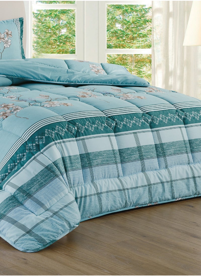 Moon 6 Pieces King Size 220x240Cm Comforter Set Medium Filling Bedding Set for All Season Includes 1Comforter 1Bedsheet 2Pillow Shams and 2Cushion cases  - Image 3