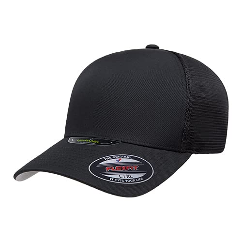 Flexfit Melange UniPanel Trucker Cap, Black, Small/Medium - Image 1